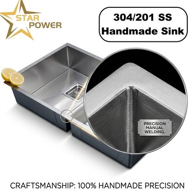 Bom preço Pia de Cozinha com Montagem Superior / Embutir em Aço Inoxidável SUS304 Pia de Cozinha de Duas Cubas Iguais com Acabamento Polido à Mão Embutida 700mm Bacia Extra Profunda de 10 Polegadas | Profundidade de Bacia Personalizável Disponível | Espessura de Aço Personalizável Disponível on-line