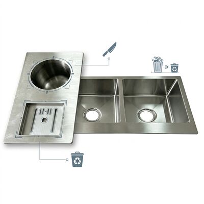 Bom preço Instalação / inserção do lava-louças de cozinha 304 aço inoxidável principal e auxiliar recipiente de cozinha lava-louças de cozinha PVD de arma de fogo Instalação de 600mm 9 polegadas de profundidade do reservatório profundidade do reservatório personalizado disponível on-line
