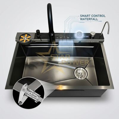 Bom preço Pia de cozinha personalizada extra-espessa artesanal de aço inoxidável 316 de 4,0 mm sem costura soldada 800 mm 250 mm de profundidade on-line