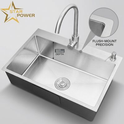 Bom preço Instalação / inserção de lavabo de cozinha 18 gauge 304 SS Cubo de cozinha principal e auxiliar lavabo de cozinha de cozinha de tons dourados 1000mm 300mm extra-bacia profunda. on-line