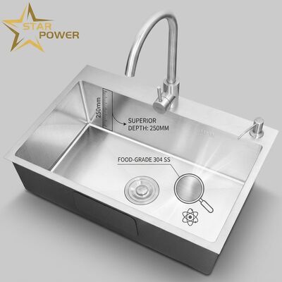 Bom preço Cuba de Cozinha de Embutir em Aço Inoxidável 304 de Grau Alimentício, Cuba Única Escovada, 900mm 250mm de Profundidade | Profundidade de Cuba Personalizável Disponível | Espessura de Aço Personalizável Disponível on-line