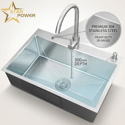 Bom preço Top Mount / Drop-in Laveira de Cozinha 18 Gauge 304 SS Double Bowl Laveira de Cozinha Polida Top-Mount 1000mm 300mm Extra-Deep Basin on-line