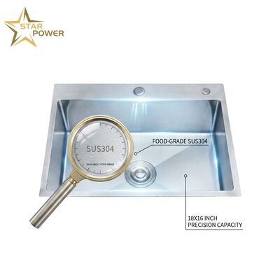Bom preço 304 de aço inoxidável Ilha de cozinha Prep Laveira 18x16 polegadas Submontado, Commercial Grade de Alimentos Single Bacia Extra Profunda on-line