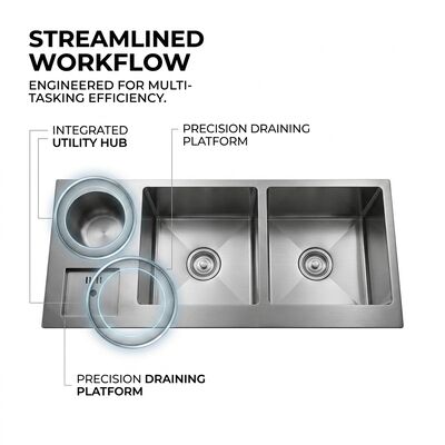 Bom preço 28x19 polegadas Farmhouse Estação de Trabalho Cozinha Lavabo 304 aço inoxidável 16 Gauge Bacia Profunda Com Tabela de Corte on-line