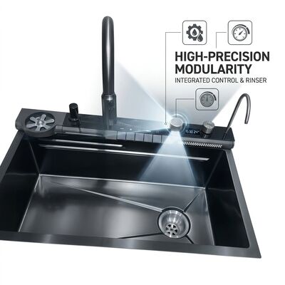 Bom preço 33x22 Polegadas Pia de Cozinha de Duas Cubas com Montagem por Baixo 304 Aço Inoxidável 18 Gauge Acabamento PVD Gunmetal on-line