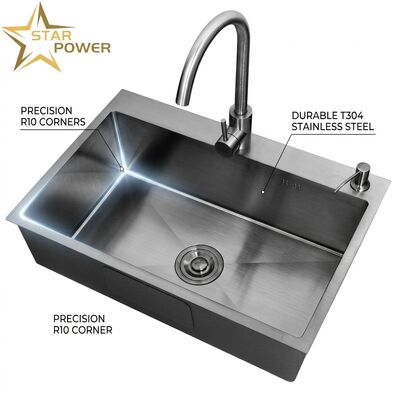 Bom preço 15 polegadas Submount Bar Prep Cozinha Lavabo 304 aço inoxidável Single Bowl 22 Gauge Redondo Com Acessórios on-line