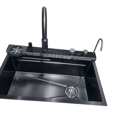 Bom preço PVD Gunmetal 33x22 Undermount Double Bowl Kitchen Sink SUS304 Handmade 18 Gauge online