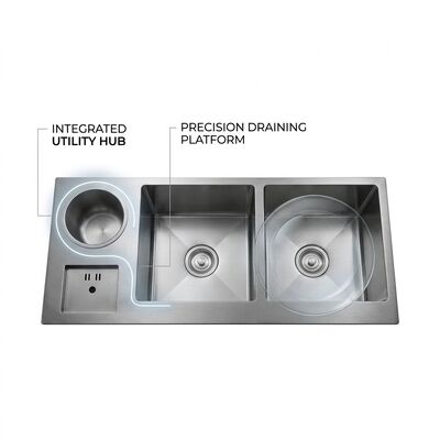 Bom preço Farmhouse 28x19 Workstation Kitchen Sink SUS304 16 Gauge with Cutting Board on-line