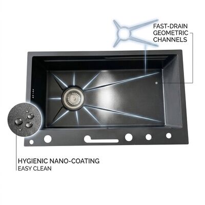 Bom preço 33 Inch Corner Kitchen Sink Double Bowl SUS304 18 Gauge Space Saving Handmade on-line