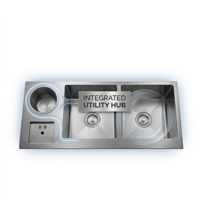 Bom preço 27 Inch Undermount Single Bowl Kitchen Sink 16 Gauge with Cutting Board Set on-line