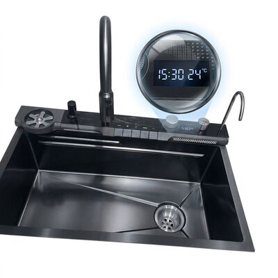 Bom preço 24 Inch Handmade Single Bowl Undermount Kitchen Sink 16 Gauge Gunmetal PVD on-line