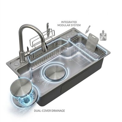Bom preço 30 Inch Farmhouse Apron Front Double Bowl Kitchen Sink 16 Gauge with Grids on-line