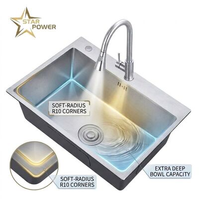 Bom preço 25 Inch Laundry Utility Sink SUS304 20 Gauge Deep Basin with Faucet Assembly on-line