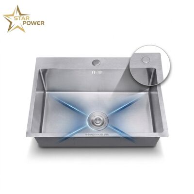 Bom preço 27 Inch Overmount Single Bowl Kitchen Sink SUS304 18 Gauge with Drainboard online