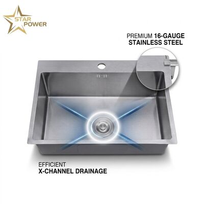 Bom preço 23 Inch Undermount Single Bowl Kitchen Sink SUS304 18 Gauge Gunmetal PVD Finish on-line